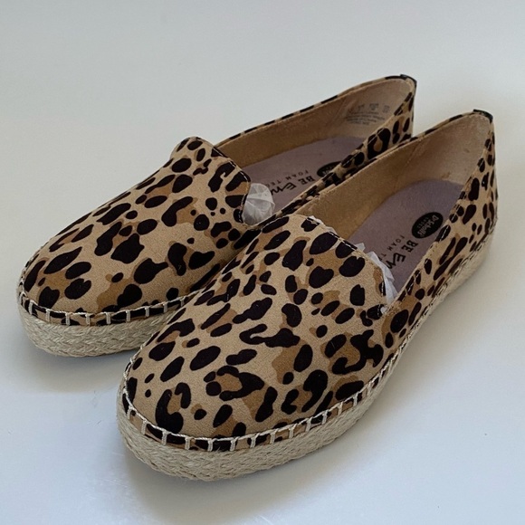 Dr. Scholls Be Energized Find Me Brown Leopard Round Toe Espadrilles Womens 6M - Picture 1 of 9